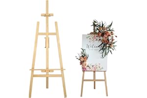 JUPITOR Staffelei, Staffelei Holz Groß 175cm Holzstaffelei für Kinder und Erwachsene, Staffelei Holz, Staffelei Kinder, Leinwand Ständer Höhenverstellbar bis 105cm, Willkommensschild Hochzeit Staffelei