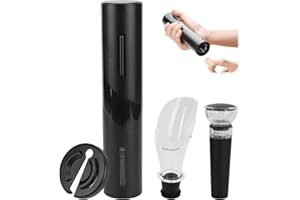 PALMCEE Weinflaschenöffner-Set, 4-in-1-Weinöffner-Set mit Folienschneider, Vakuum-Weinstopfen und Weinausgießer, Batteriebetriebener Automatischer Flaschenöffner, 24,2 x 9,2 x 5,5CM