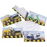 Lot De 5 Cartes D Invitation Anniversaire Theme Chantier Amazon Fr Fournitures De Bureau