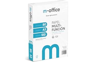 OFITURIA Paquete Folios A3 80gr, Paquete de 100 hojas, Papel Multifunción para Impresora Inkjet y Láser, Hojas A3 297 x 420 mm Ideales para la Oficina como para el Hogar · m-office (100 hojas)