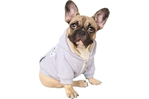 iChoue French Bulldog Frenchie Clothes Hoodies For Dogs Pug English Boston Terrier Bully Pitbull Corgi Sweatshirt Sweater Clothing - Grey/Large