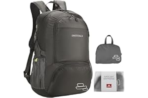 ONETOALL Sac à Dos Pliable 30L, Sac a Dos de Randonnée Voyage pour Homme Femme, Petit Packable Daypack Ultra Léger Résistant aux Éclaboussures Professionnel pour Sport en Plein Air Vacances à la Plage