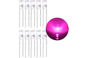 LedWekei (Rosa 180 gradi) 120pcs 5mm Bi-pin LED Light Emitting Diode, lampada LED ad alta luminosità, potente lampadina componenti elettronici