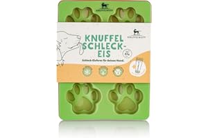 Knuffelwuff Galletas para perros o helados de forma de pata, paquete de tres – Alfombrilla de silicona para galletas de perro – Molde para hornear, molde de hielo con patas – Libre de BPA –