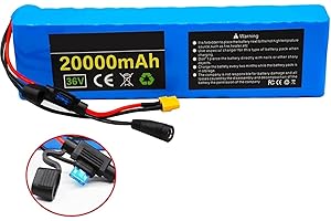 BDBLFLTZ 36V 20Ah Bicicletta Elettrica Batteria Litio,10S3p Batteria al Litio, Built-in 30A BMS, con 42V 2A Caricabatterie, per 200W 350W 500W Scooter, Biciclette Elettriche Motore XT60