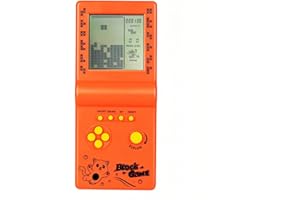 TAQY Rétro Bloquer la Console de Jeu Plusieurs Jeux Niveau/Vitesse réglable Console Portable Jeu de Briques/Courses/Bataille de Chars Jouets électroniques Enfants/Amis/Cadeaux de Vacances (Orange)