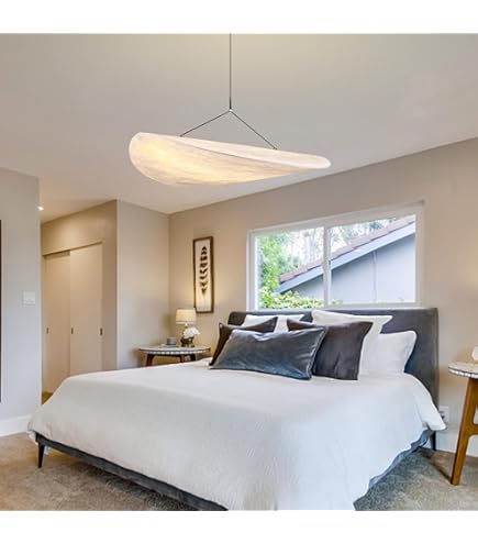 YUPIN Lantaarn hanglamp, imitatiezijde lampenkap, witte