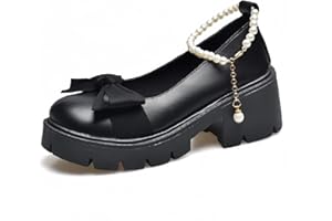 FQLGJMY Plateforme Gothique des Femmes Mary Jane Chaussures Vintage Ronde Orteil pour Les Femmes Cheville Sangle Talon Gros Pompes Uniforme fête Danses Robe Chaussures