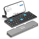 Sikai Tastiera Bluetooth Pieghevole, Tastiera Pieghevole Compatta, Mini Tastiera Wireless Pieghevole per Tablet PC, Tastiera 