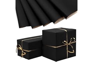 DXTXTJ 5Pcs Black Wrapping Paper,50 * 70cm Kraft Wrapping Paper for Birthday Christmas Wedding Gift Decoration