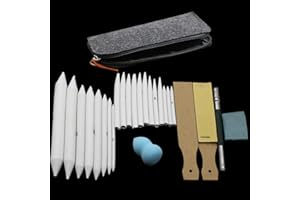 TXERFOLG Blending Stumps Set 20 Pcs Sandpaper Pencil 2 Paper Wipe Board 1 Eraser 1 Pencil Extender 1 Sponge Wipe for Artist Drawing Student Sketch Ideal Sketch Drawing Tool