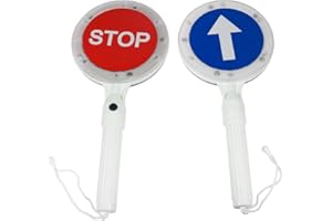 EBER SIGN EberSign | Paleta LED Reversible de Obra Stop/Paso Mango de Plástico