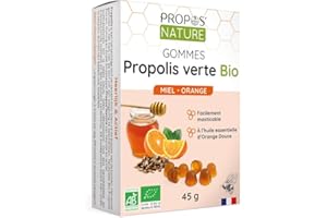 Propos Nature - Gommes De Propolis Verte Bio Miel Orange (Certifiées Ab) - Contenance : 45G