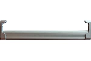 KEERCIGA Kleiderstange aus Aluminium für Schrank: 1 Stange, ovaler Querschnitt, Länge 1 m, zum Zuschneiden, Halterung und Schrauben zur Befestigung. Made in Italy, Grau