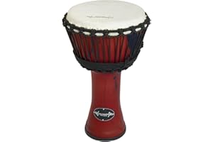 World Rhythm 10” Rope Tuned Djembe Drum – Red African Synthetic Hand Drum