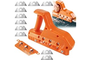ORTVIAI Rabot Placo, Découpe Coupe Placo, Outil de Raboteuse pour Plaques de Plâtre, Rabot Placo, Araseur de Chant à 45° et 60°, Rabot À Main Outil De Coupe pour Plaques De Plâtre, avec 10 Lames de Rechange