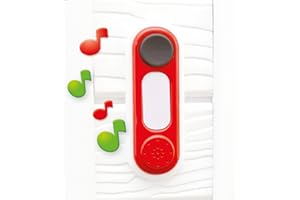 Smoby – elektronische Türklingel – Klingel für Spielhäuser, zum Nachrüsten, wetterbeständig, einfacher Anbau, rot, weiß