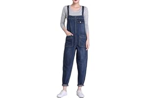 Boodtag Baggy Denim Dungarees Womens UK Jeans Overalls Bib Loose Fit casual Adjustable Straps Long Jumpsuit with Pockets