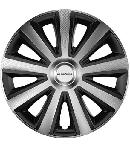 Set Da 4 Copricerchi TOP DRIVE DAKAR NC 13″ – ABS Antiurto, Silver & Black, Verniciati Ad Acqua, Facili Da Montare