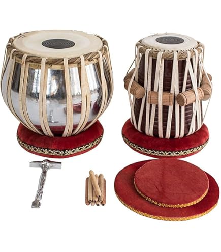 Set Professionale Tabla Jodi FASHERATI Con Custodia, Martello E Gaddi - Bayan Nichel Ottone 3kg E Dayana Legno Sheesham 4kg - Foto 10