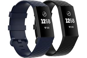 MAKACTUA Maspen Bracelet compatible avec Fitbit Charge 3/Fitbit Charge 4 Femme Homme Bracelet de rechange en silicone