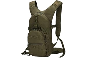 Ketamyy Sac à Dos Militaire Camouflage Sac pour Vélo Casual Imperméable Multi-Poches Durable Travel Tactique Randonnée Trekking Sport Petit Sac 15L Homme Femme Sac Armée Armée Verte