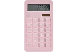 Miquelrius - Calculatrice de Bureau Solaire, Calculatrice à 10 Chiffres avec Grandes Touches et écran LCD Facile à Lire, Design Compact et Efficace pour Le Bureau et la Maison, Rose