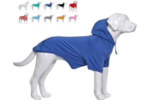 Lovelonglong Blank Basic Hoodie Sweatshirt for Dogs 100% Cotton Fits Small Medium Dachshund Large Dog Royle Blue XL