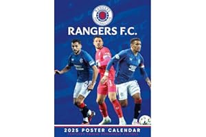 Pyramid International Rangers FC 2025 A3 Poster Calendar – Official Licensed Product, 12 Iconic Team Images, Large A3 Size, Ideal for Rangers Fans, Home, Office, Gifting, Includes Match Dates
