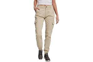 Urban Classics Ladies High Waist Cargo Pants Mujer Pantalones Cargo Negro Ancho