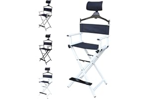 Floreo Look - Silla Plegable de Aluminio para maquillador, Maquillaje de Maquillaje (Blanco)