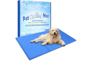 Bamda Cooling Mat for Dogs, Dog Cooling Mats, Super Scratch-Resistant & Non-Toxic Gel Cool Pad Bed for Pet. Pressure Activated Pet Cool Pad No Water or Electricity Need (90 * 50 L)