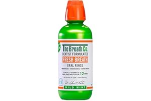 The Breath Co. Alcohol Free Mouthwash - Dentist Formulated Oral Rinse for 12 Hours of Fresh Breath - Mild Mint Flavour, 500ml