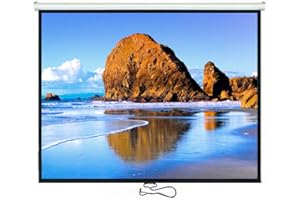 Maclean MC-594 Ekran Projekcyjny, Podwieszane Mobilne Płótno, Ekran Do Kina Domowego, Przenośny Ekran Projekcyjny do Prezentacji w Szkole i Pracy 100 Cali, Format Obrazu 4:3, 16:9 Wymiary 200x150
