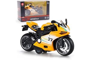 FCXVXCL ﻿Modellismo Di Motocicletta 1:12 Simulazione Di Motocicletta Fuoristrada In Lega Pressofusa Modello Di Auto Design Realistico Ideale Per Gli Appassionati Di Motociclette Giallo