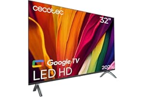 Cecotec Televisor LED 32" Smart TV A4 Series ALH40032. Resolución HD, Sistema Operativo Google TV, Chromecast, Google Voice Assistant, Sistema Dolby Audio y 16 GB de ROM