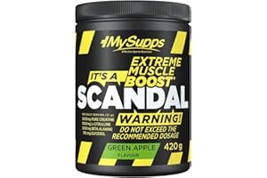 ‎MY SUPPS My Supps Scandal Extreme Muscle Pre Workout Trainings-Booster - Grüner Apfel mit Kreatin, Citrullin, Beta Alanin, Koffein & Tyrosin für Energie - Gym Nutrition Supplement - 20 Portionen 420g