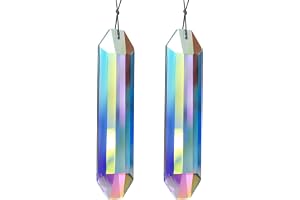 2 st hängande kristallsolfångare, sexkantiga kristallsolfångare, Suncatcher hängande kristallprismor för fönster, trädgård, i