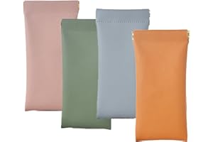 KOBOKO 4 Brillenetui, Brillenetui Weich PU Leder Weiches Brillenetui Schutzhülle, Brillenhülle, Brillenetui Damen Sonnenbrillen Etui, Brillen Etui, Brillentasche Tragbar Wasserdicht Sonnenbrillen Beutel