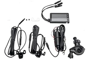 Moto Dash Cam - Enregistreur vidéo moto étanche Riloer Caméra d'action Full HD 140° grand angle 3 "1080P avant et 720P vue arrière double caméras