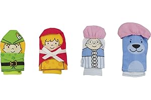 Goki - 51654 - Assortiment de Marionnettes à Doigt - Petit Chaperon Rouge - 4 Eléments