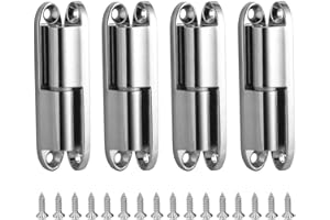 CJBIN Bisagras Puertas Madera, 4 Pcs Bisagras Plegables con 16 tornillos, 231-1 Bisagras de Acero Inoxidable Bisagras Puertas Cocina para Puertas Interiores, Herrajes, Armarios, Muebles (Silver)
