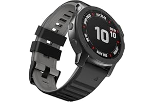 ISABAKE Silicone Bracelet pour Fenix 5/Fenix 6/Fenix 6 Pro/Fenix 7,22mm Quickfit Bracelet Compatible avec Garmin Fenix 5 Plus/Forerunner 935/Forerunner 945/Forerunner 955/EPIX 2/Approach S60/Quatix 5