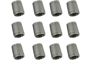 TISHITA Gazechimp 12 Stück Auto Fahrrad KFZ Reifenventil Kappen Abdeckung Ventilkappen beinhaltet Inner O-Ring -Grau