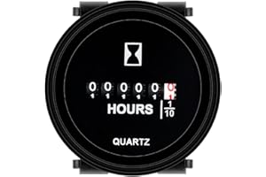 HonorMeet Mechanischer Betriebsstundenzähler, DC8V-80V, Stundenprotokoll für die Wartung, wasserdichtes Design für Zero-Turn-Rasenmäher, Traktor, Kompressor, Boot, Marine(DC8V-80V)