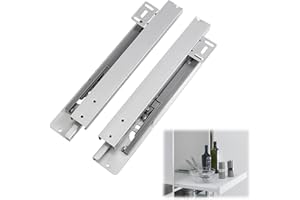 BOUFEIDA Schwerlastauszug Bodenmontage Schubladenschienen, 1 Paar 400 mm Schubladenauszüge Schubkastenauszug Vollauszug, 40 KG Ladekapazität, Schubladenschienen Selbsteinzug mit Dämpfung