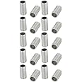 Sourcingmap Lamp Pipe Nipple, M10 Thread 20mm Length Hollow Lamps Repair Part Hardware for Lamp Lights, Zinc Plated Silver Tone, Pack of 20