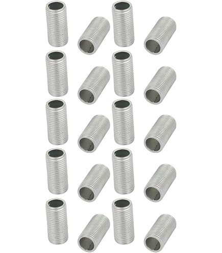30 Stück Lampenrohrnippel M10 – Verzinkt, Hohl, 40 Mm Lang, Für Lampen, Kronleuchter, Kabeldurchführung
