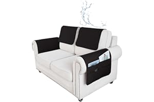 ILiemao Sesselschoner für Relaxsessel mit Armlehnen, 1 oder 2 oder 3 Sitzer Sesselbezug mit Storage Pockets, Wasserdicht & rutschfest Möbelschutz für Sofa, Stuhl(F10,4 Piece Set)