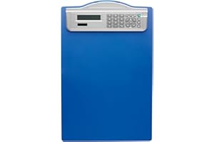 Alco-Albert 5518-15 - Porte-bloc avec calculatrice solaire, DIN A4, graduation, bleu